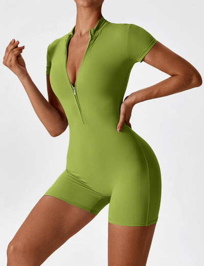 Body corto FORME CoreFlex manga corta con cremallera