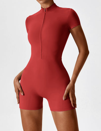Body corto FORME CoreFlex manga corta con cremallera