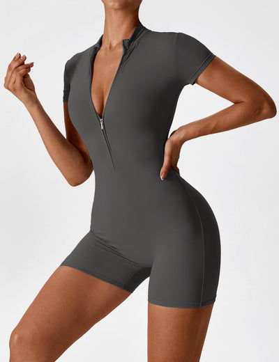 Body corto FORME CoreFlex manga corta con cremallera